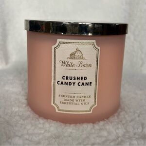 White Barn, 3-Wick Crushed Candy Cane Scented Candle, Pink